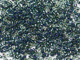 Бисер Япония MIYUKI Delica цилиндрический 11/0 5г DB-0276 изумрудный радужный с цветной линией